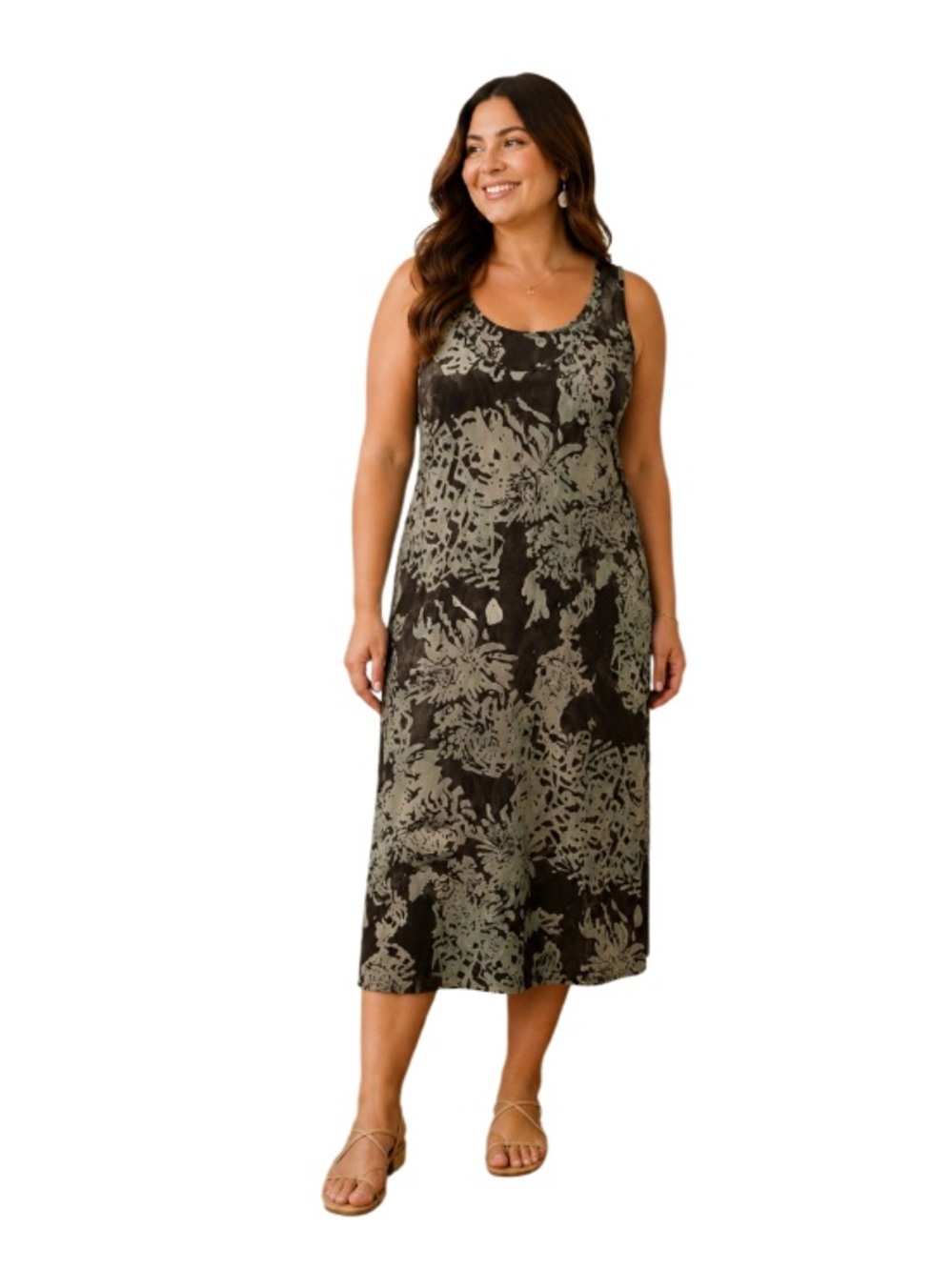 Peruvian Connection Cotton Blend Midi Dress